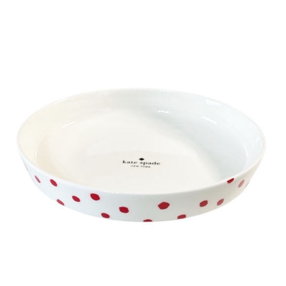 NEW VHTF ♠️Lenox/KATE SPADE♠️ Red Polka Dot PASTA BOWL - Picture 1 of 7